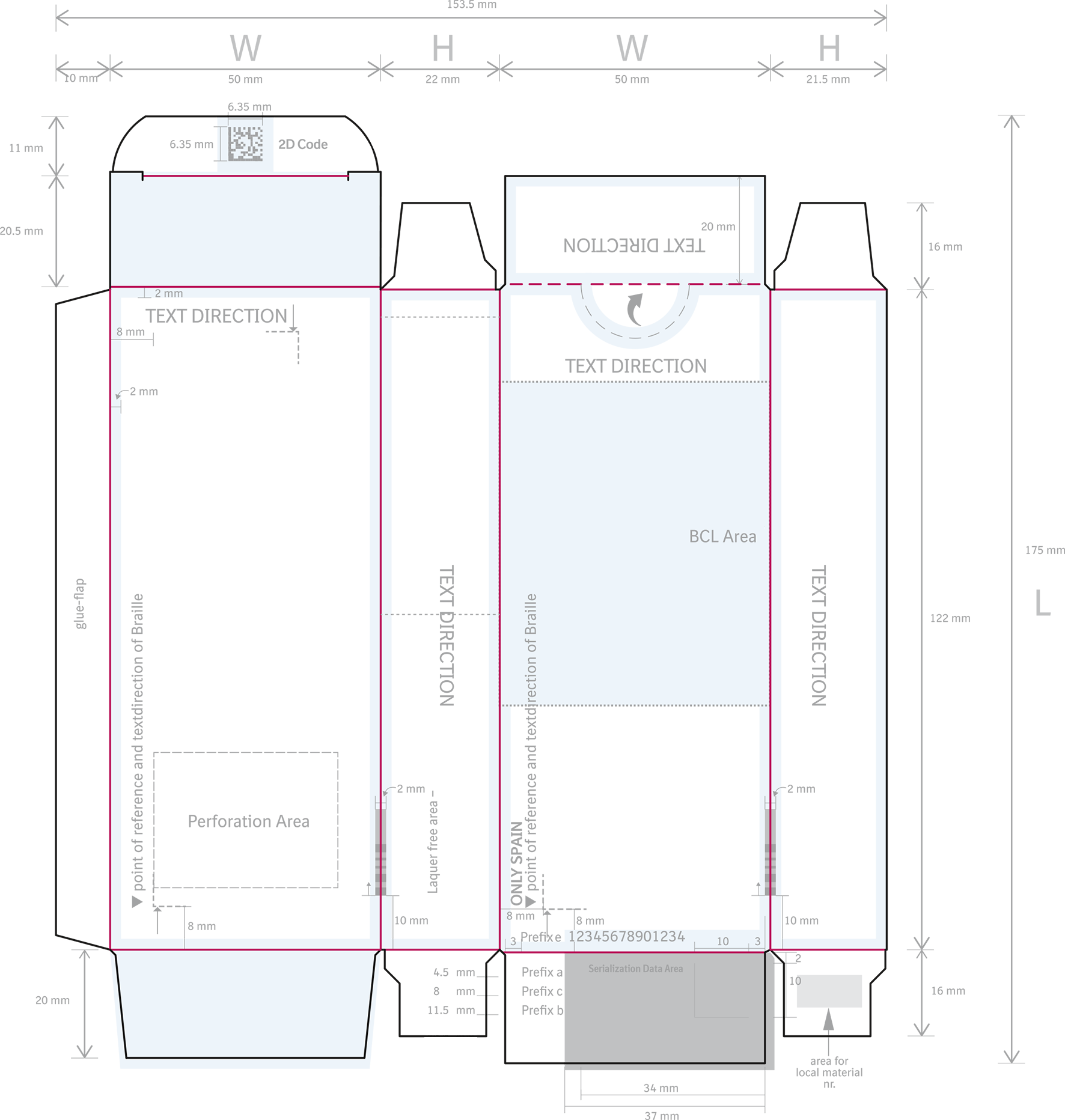 Technical data | Punching contours according to manufacturer specifications